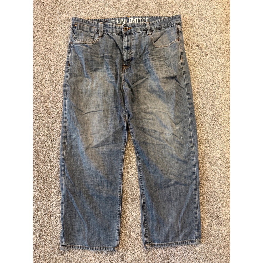 Ecko Unltd Jeans Mens 38x30 Blue 72 + Unlimited Loose Fit Relaxed Denim Pants *